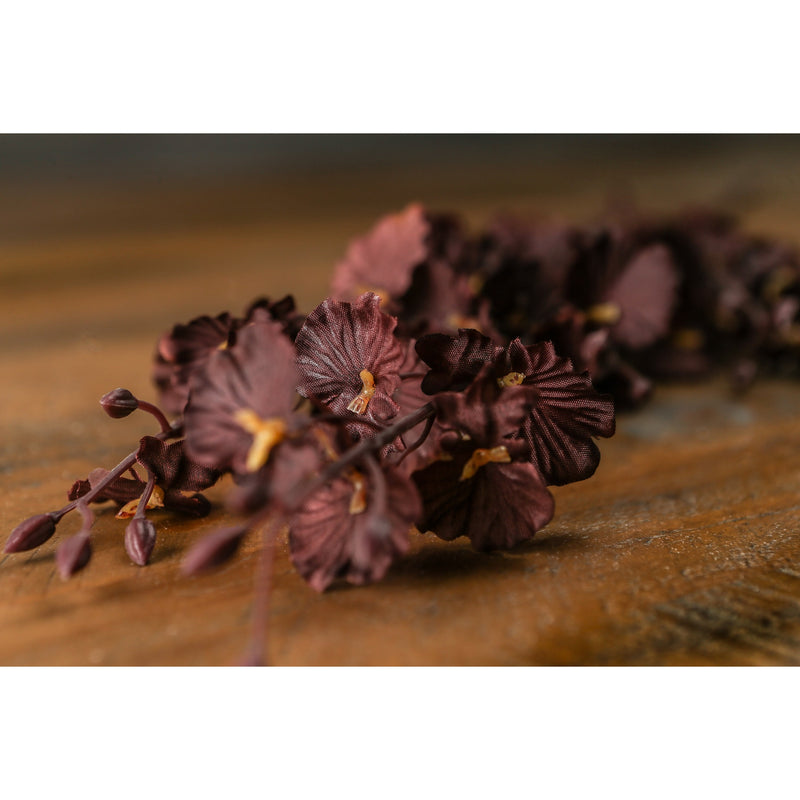 Faux Deep Purple Dancing Orchid Stem