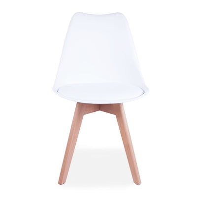 x4 ECN White Tulip Style Dining Chair