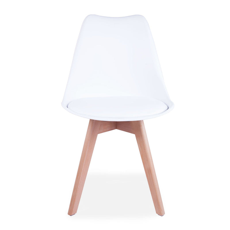 x4 ECN White Tulip Style Dining Chair