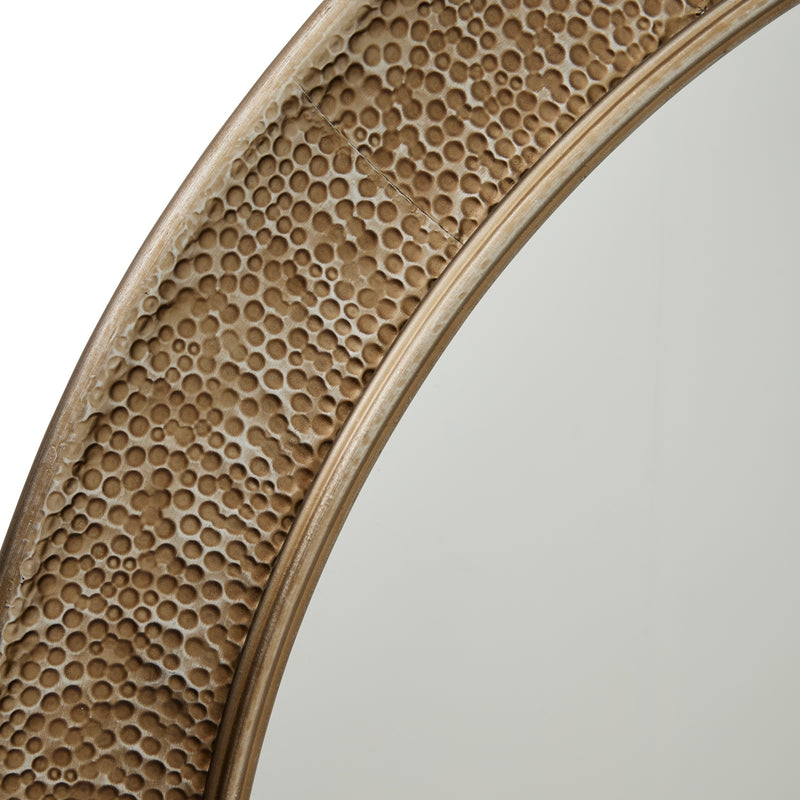 Hammered Large Brass Wall Mirror