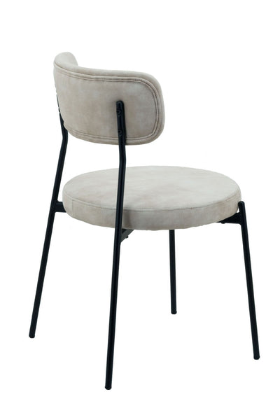 x2 Cream Velvet Dining Chairs (Stackable)