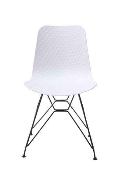 Set of 4 White Celle Plastic Chairs