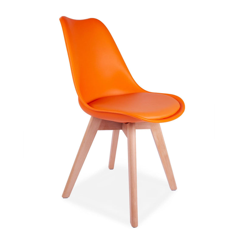 x4 ECN Orange Tulip Style Plastic Dining Chair