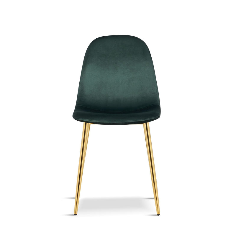 x4 AMES Green Velvet Upholstered Dining Chair