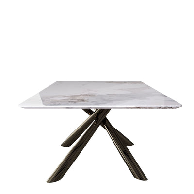 Okatoma White Sintered Stone Dining Table - 160cm x 80cm