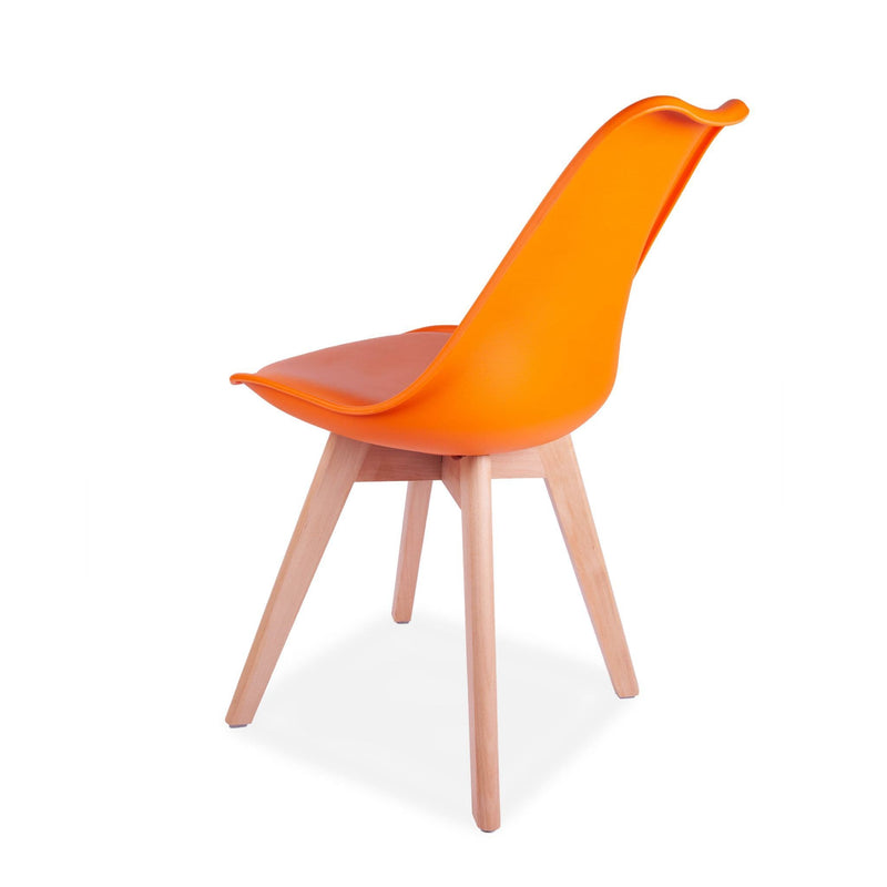 x4 ECN Orange Tulip Style Plastic Dining Chair