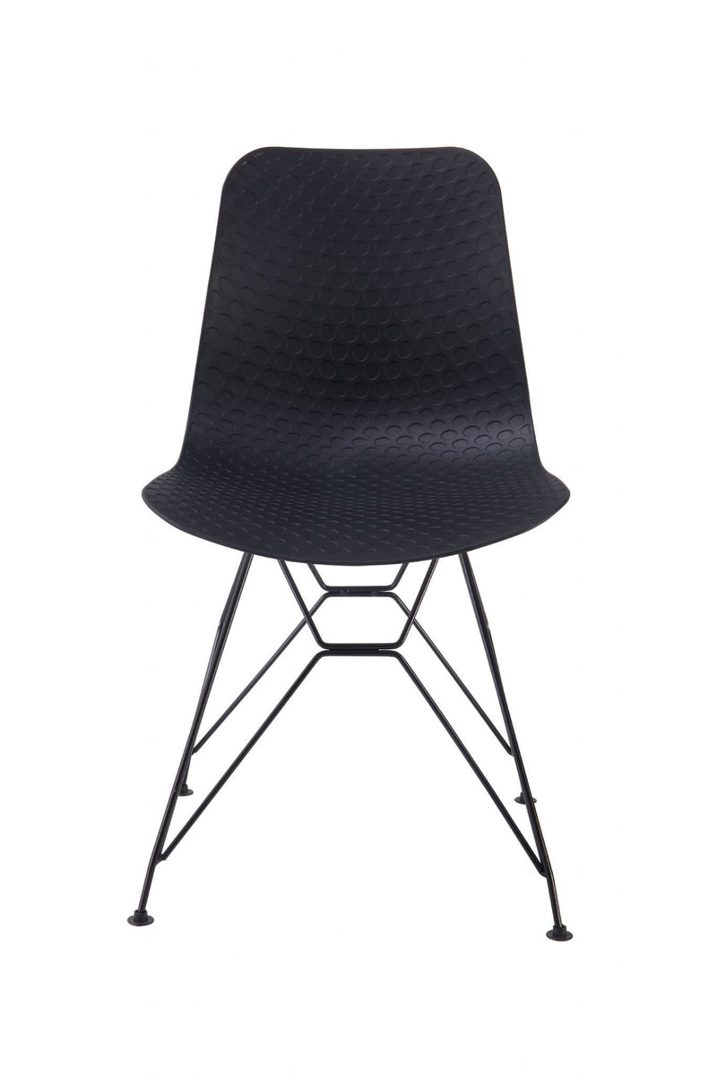 Set of 4 Black Celle Plastic Chairs